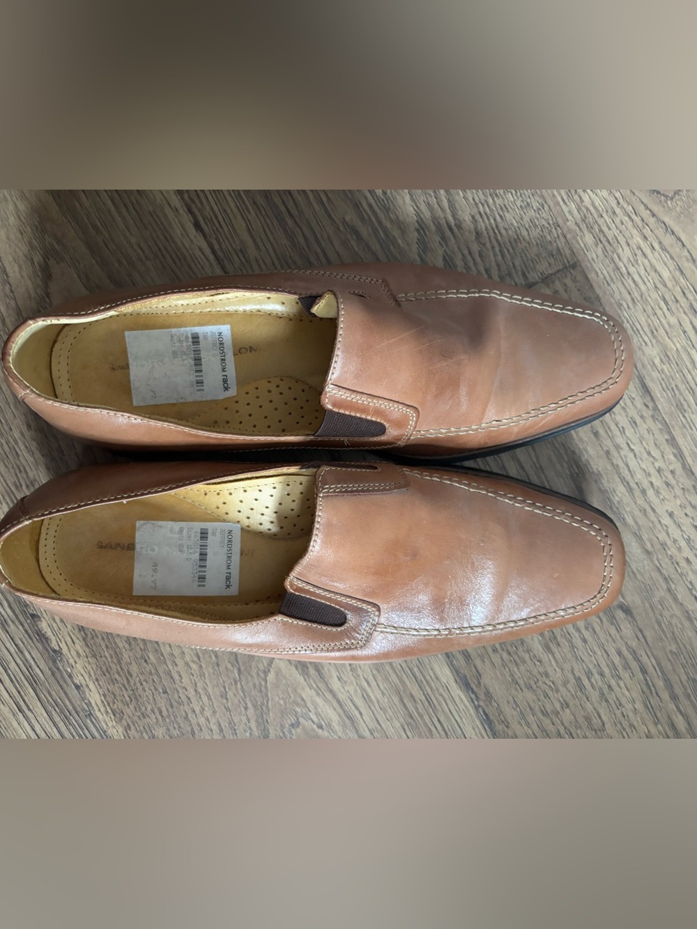 Men's Tan Leather Slip-On Loafers - Classic Casual Comfort